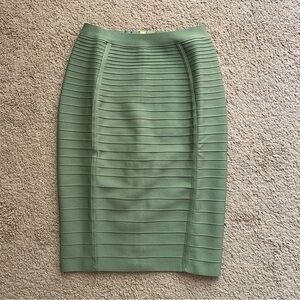 Olive green midi pencil skirt